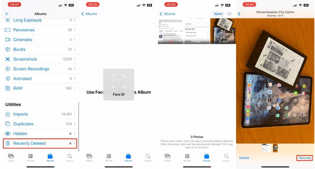 卫辉苹果14维修分享 iPhone14 上恢复已删除的照片 