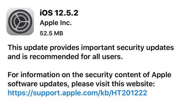卫辉苹果手机维修分享iOS12.5.2发布，建议所有老苹果用户安装 